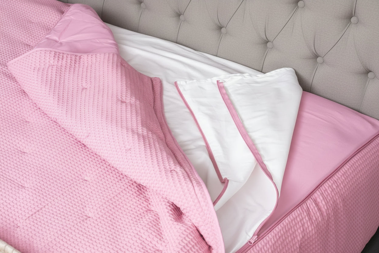 Zippered Comforter Bedding Set with Removable Cotton Sheets for Kids, bunk Bed and daybed - Easy to Make Bedding