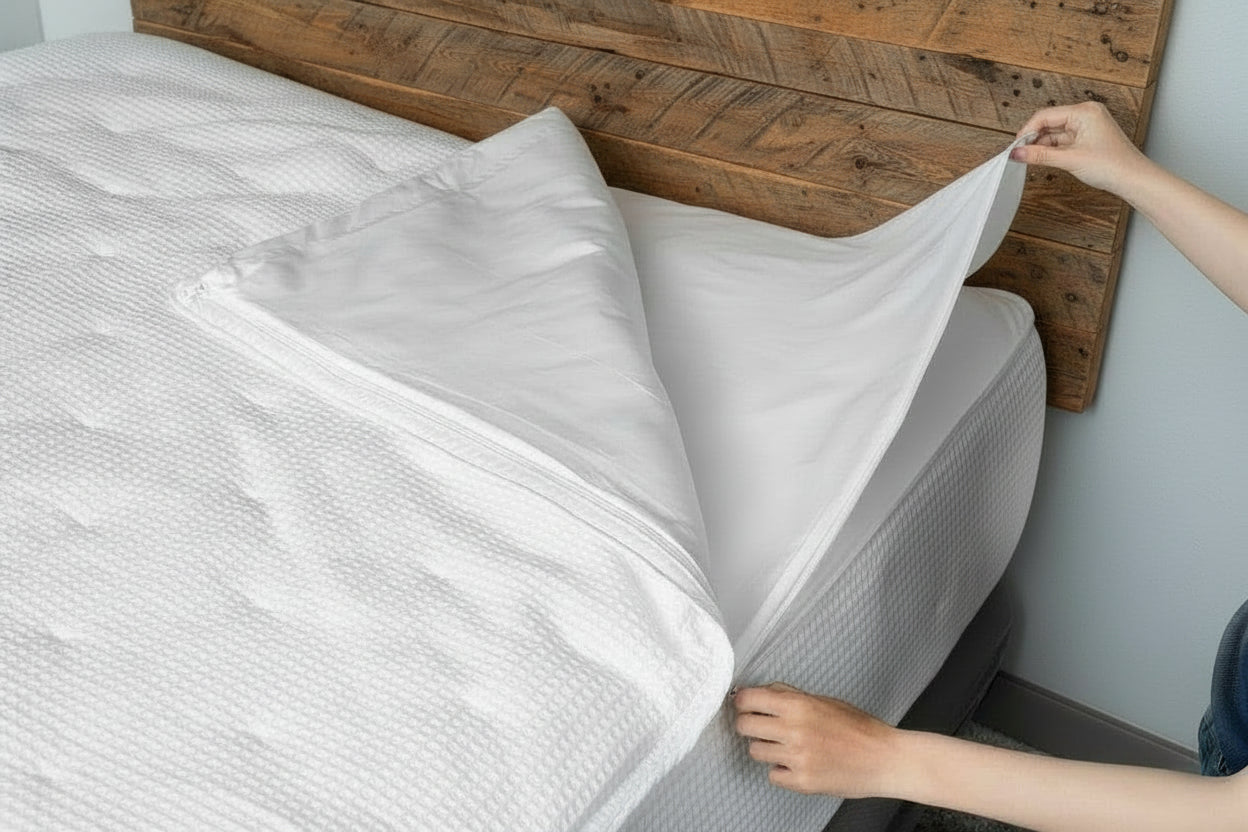 CleverNest Zippered Bedding with Removable Sheets - Cotton Waffle