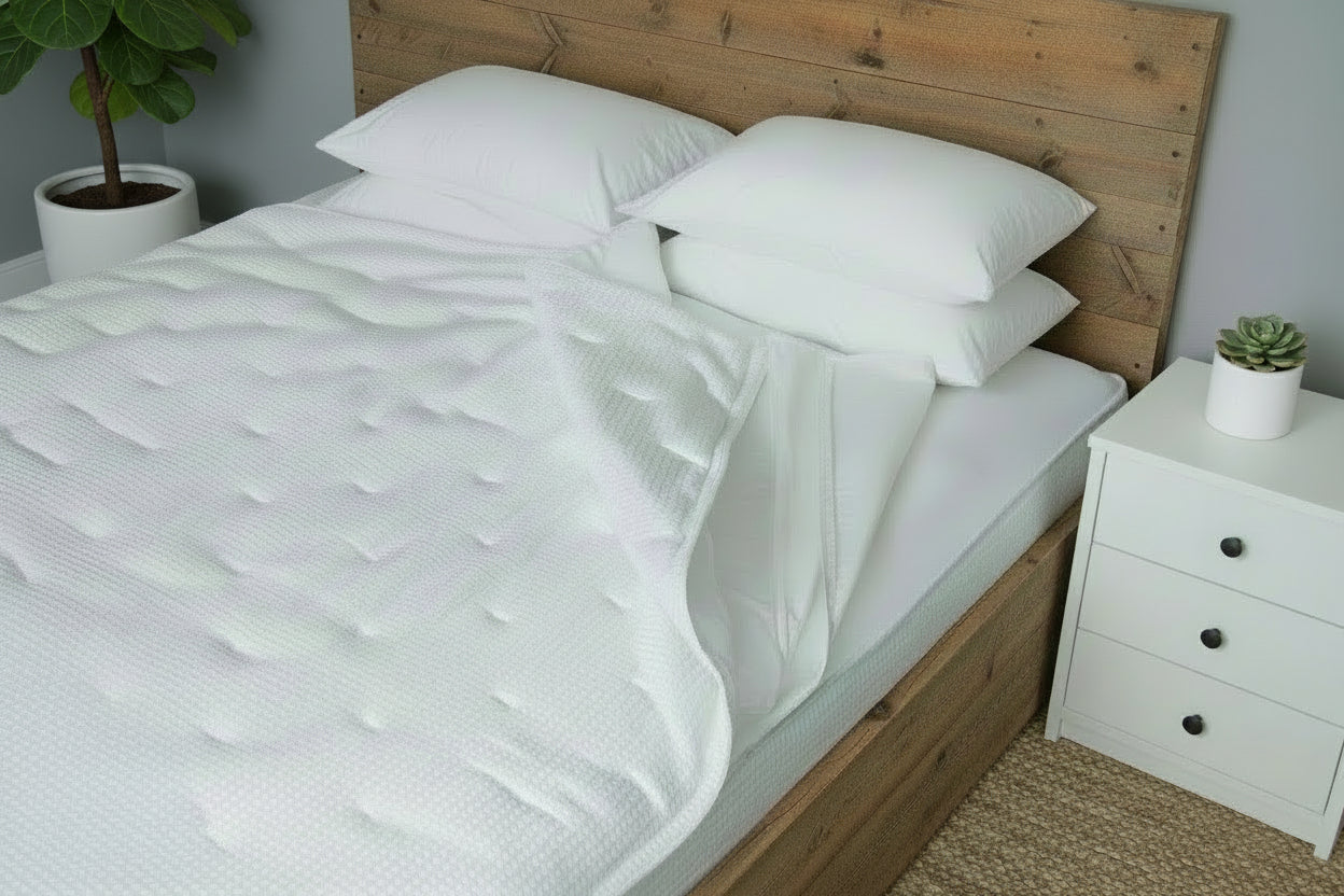 CleverNest Zippered Bedding with Removable Sheets - Cotton Waffle