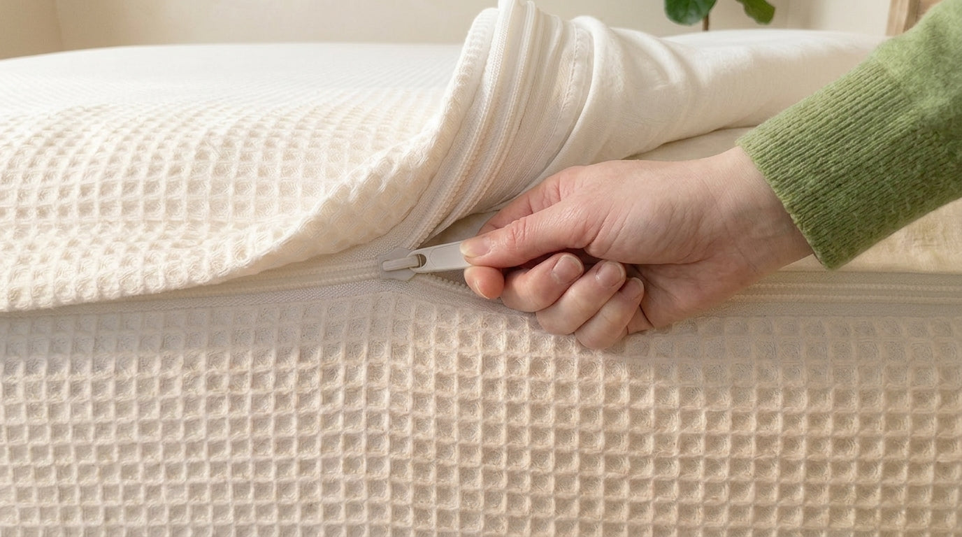 Zippered Bedding with Removable Sheets - White