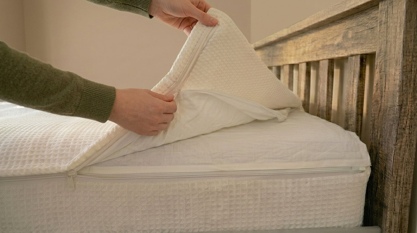 Zippered Bedding with Removable Sheets - White